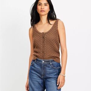 NWOT Loft Crochet Sweater Tank Top S